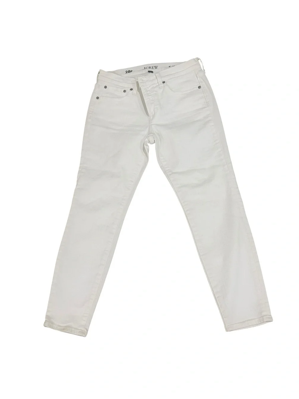 J. Crew Skinny 8” toothpick stretch cotton White denim Jeans size 28petite